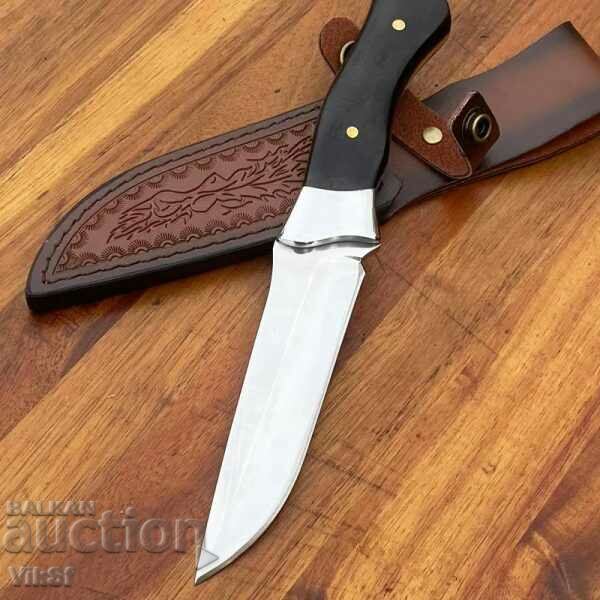 Designer knife DER HUNT- 7cr13mov; 98x220, ebony, leather with price 65.50 BGN | € 33.49 Designer knife DER HUNT- 7cr13mov; 98x220, ebony, leather with price 65.50 BGN | € 33.49