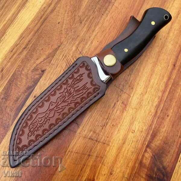 Delivery of Designer knife DER HUNT- 7cr13mov; 98x220, ebony, leather Delivery of Designer knife DER HUNT- 7cr13mov; 98x220, ebony, leather