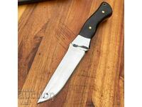 Designer knife DER HUNT- 7cr13mov; 98x220, ebony, leather
