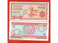 BURUNDI BURUNDI 20 Franc issue issue 2007 NEW UNC