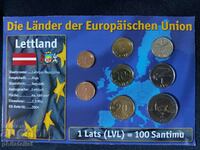 Set complet - Letonia 1992 - 2009, 8 monede