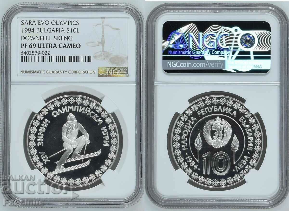 10 лева 1989 Сараево⭐ PF 69  ULTRA CAMEO⭐ NGC ⭐ TOP POP