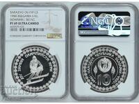 10 лева 1989 Сараево⭐ PF 69  ULTRA CAMEO⭐ NGC ⭐ TOP POP