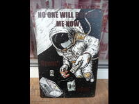 Metal sign astronaut gamer play calm game co