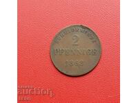 Γερμανία-Σαξονία-Μάινινγκεν-2 pfennig 1868