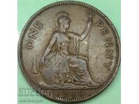 Marea Britanie 1 penny 1940 30mm bronz