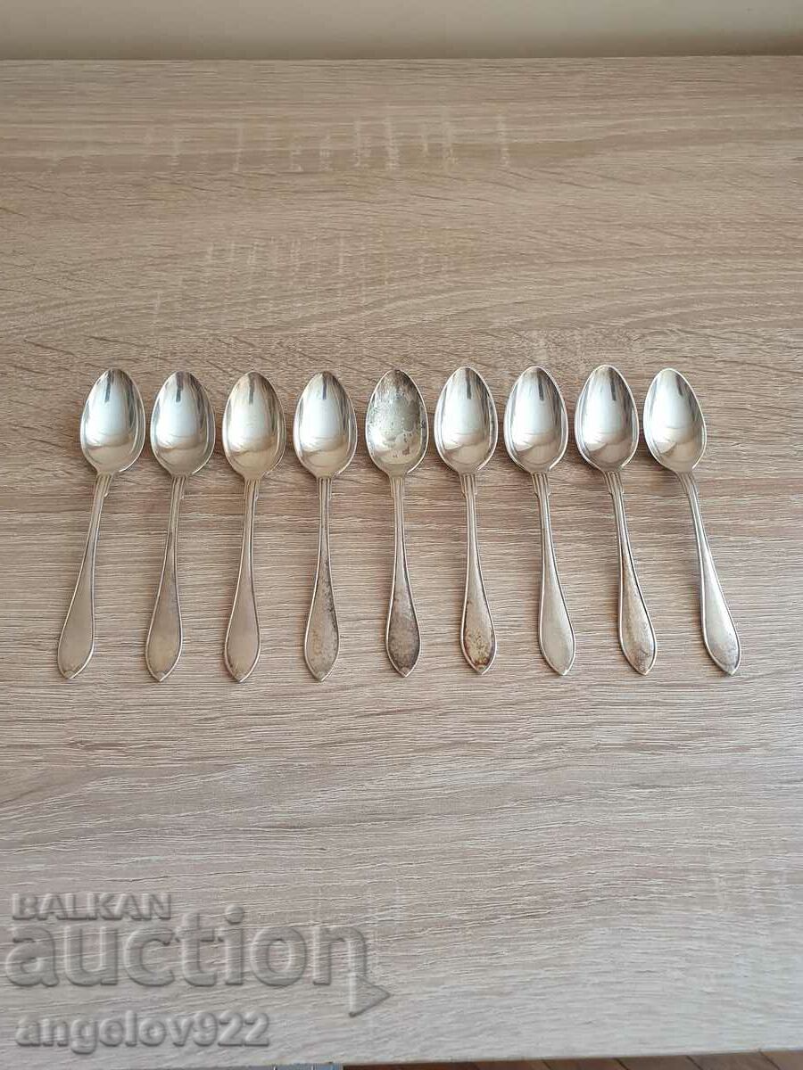 9 PRIMA NYSILVER coffee spoons