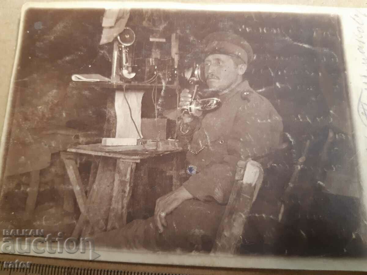 Old card FIRST WORLD. WAR 1917 Soldier - telephone operator with price 10.00 BGN | € 5.11