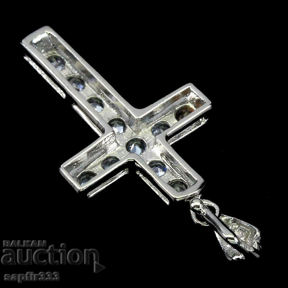 Auction UNIQUE FINE CROSS MEDALLION WITH NATURAL TANZANITES Auction UNIQUE FINE CROSS MEDALLION WITH NATURAL TANZANITES