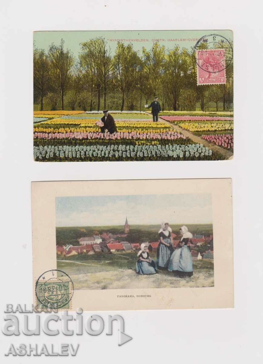 Nederland 2 Old Post card traveled 1913