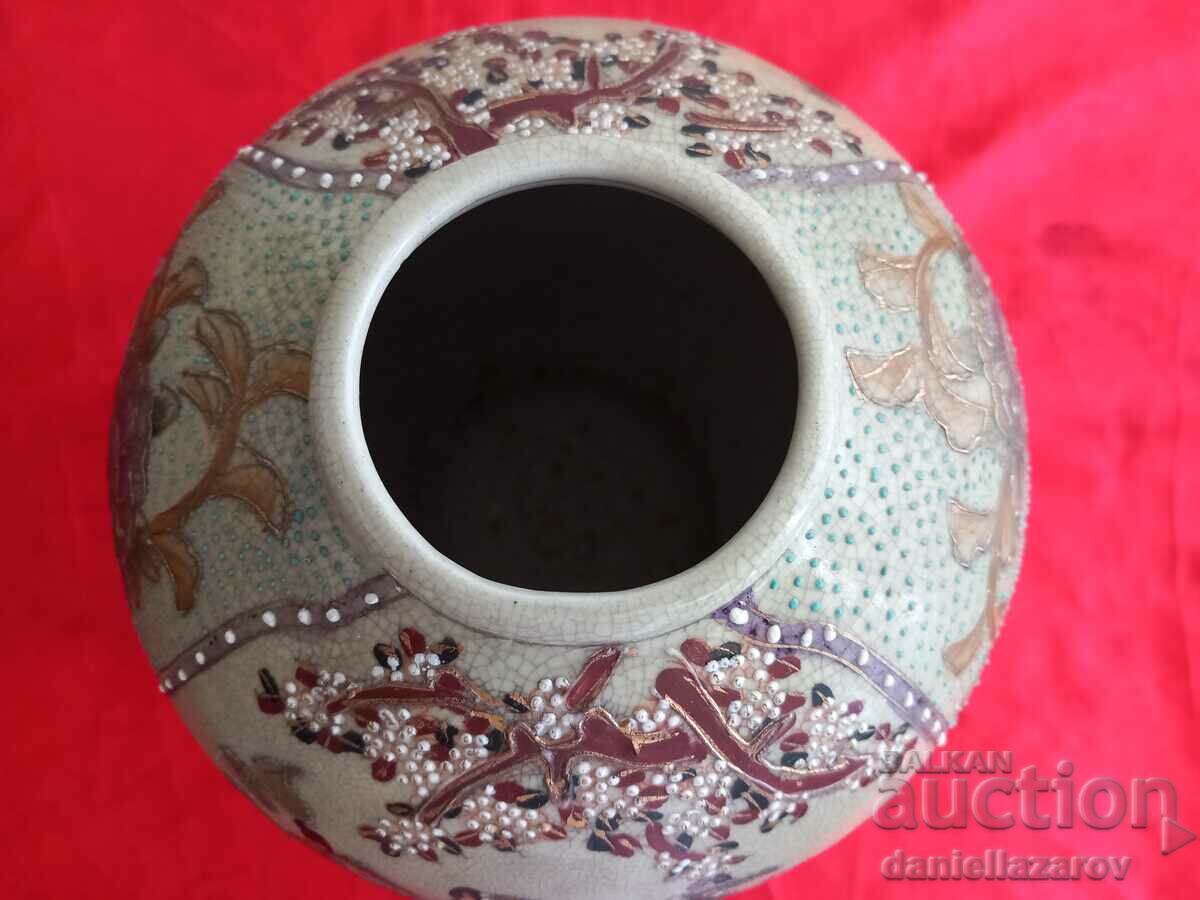 SATSUMA Old Japanese Vase Hand Painted Marked - 5 SATSUMA Old Japanese Vase Hand Painted Marked - 5