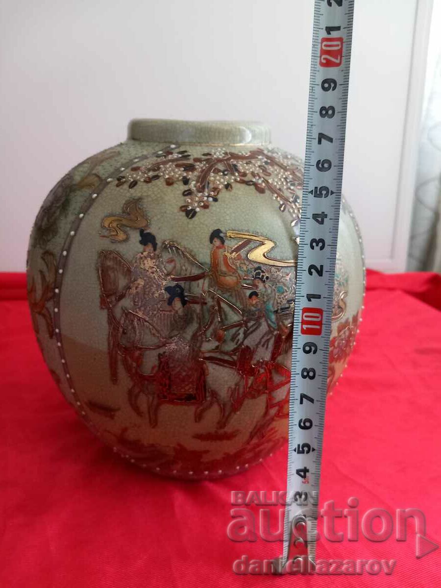 SATSUMA Old Japanese Vase Hand Painted Marked - 7 SATSUMA Old Japanese Vase Hand Painted Marked - 7