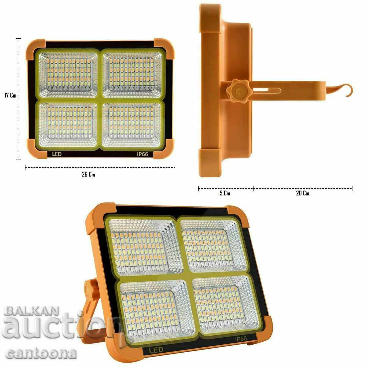 400W Rechargeable Solar Lamp, 448 LEDs and 5 Modes, 15,000 with price 31.99 BGN | € 16.36 400W Rechargeable Solar Lamp, 448 LEDs and 5 Modes, 15,000 with price 31.99 BGN | € 16.36