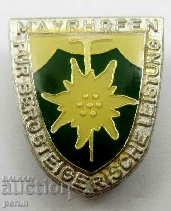 Auction Mayrhofen-Austria-Badge of Honor-For achievements in mountaineering Auction Mayrhofen-Austria-Badge of Honor-For achievements in mountaineering