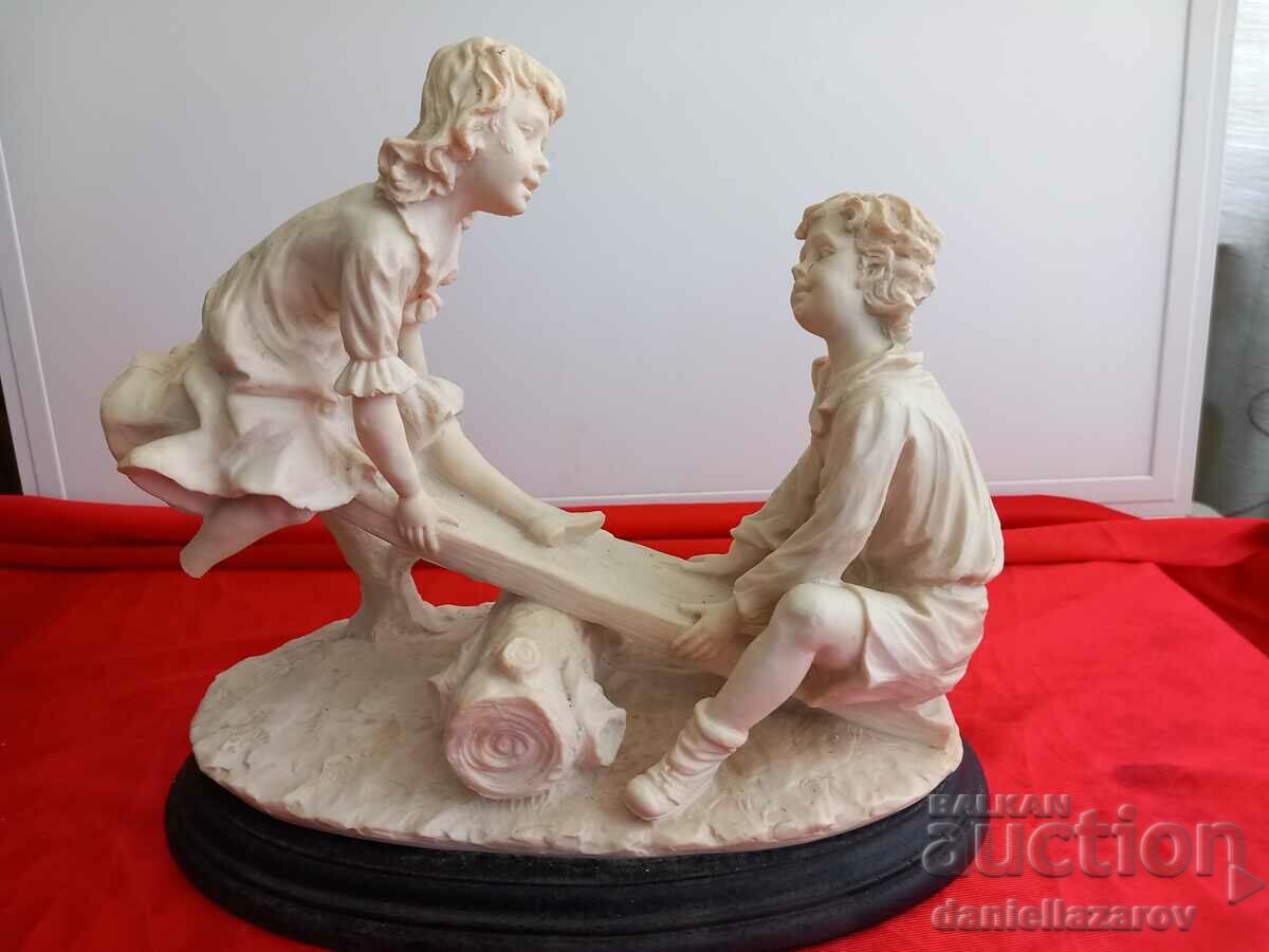 Mario Pegoraro Author Figurine Composition Children on a Cradle - 5 Mario Pegoraro Author Figurine Composition Children on a Cradle - 5