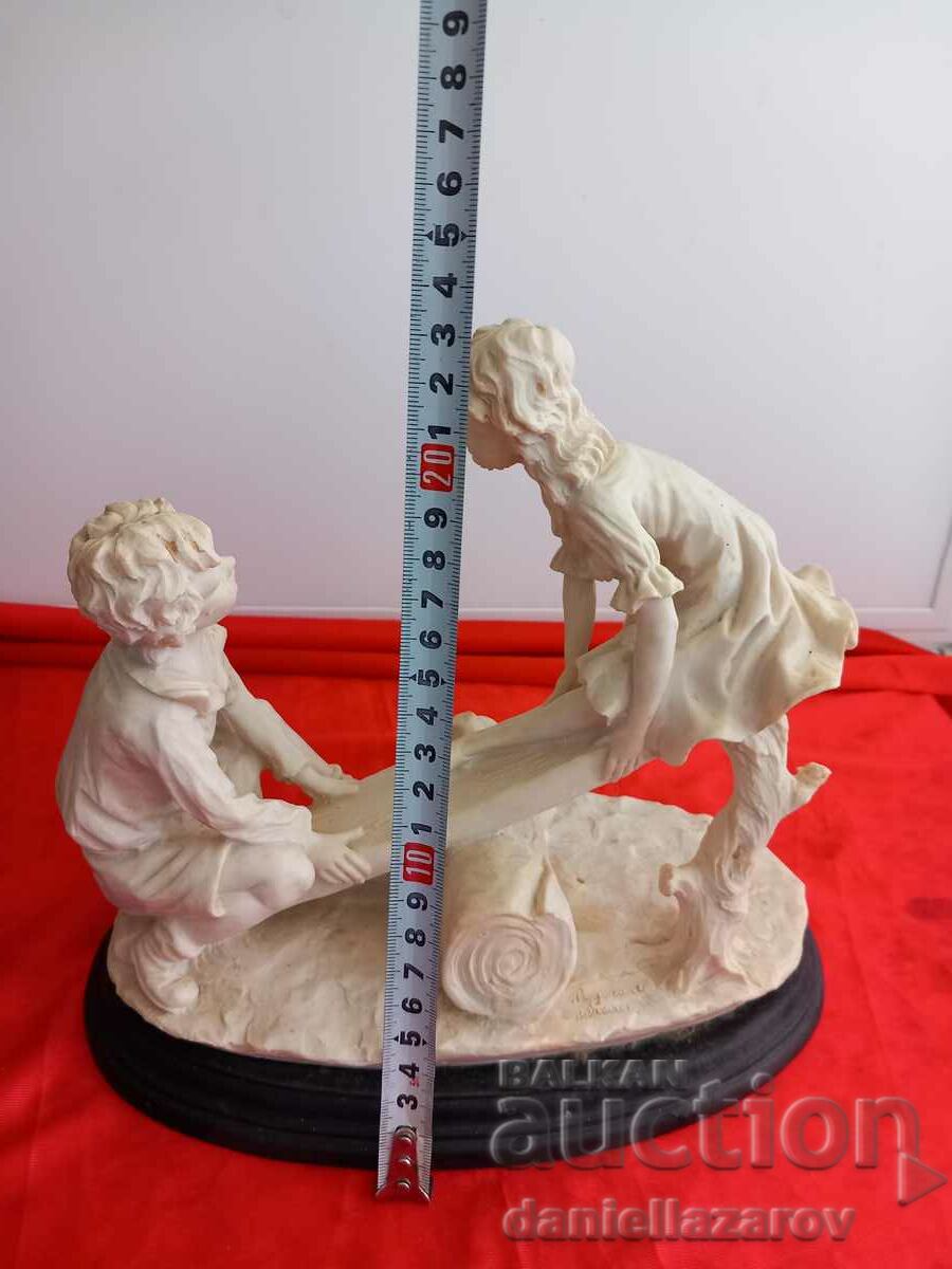 Mario Pegoraro Author Figurine Composition Children on a Cradle - 7 Mario Pegoraro Author Figurine Composition Children on a Cradle - 7