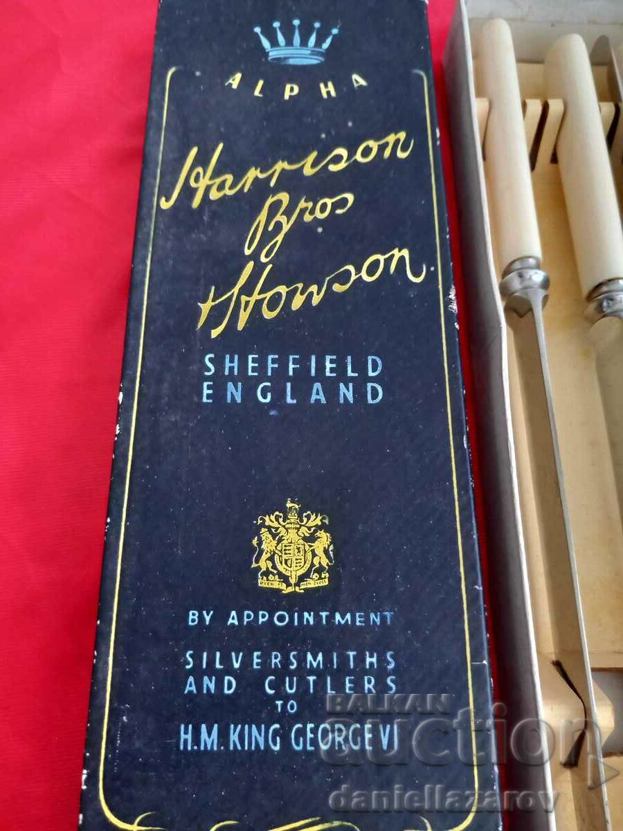 Set of Old Sheffield Knives Sheffield King George VI - 5 Set of Old Sheffield Knives Sheffield King George VI - 5