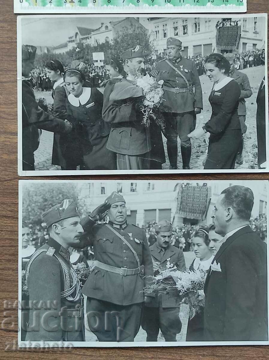 Two old photos Kingdom of Bulgaria with Tsar Boris III