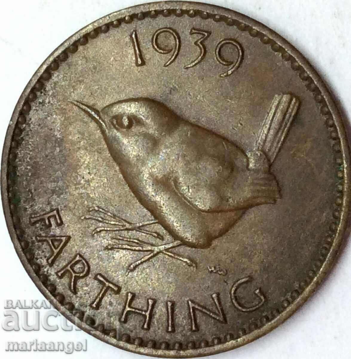 Великобритания 1 фартинг 1939 бронз
