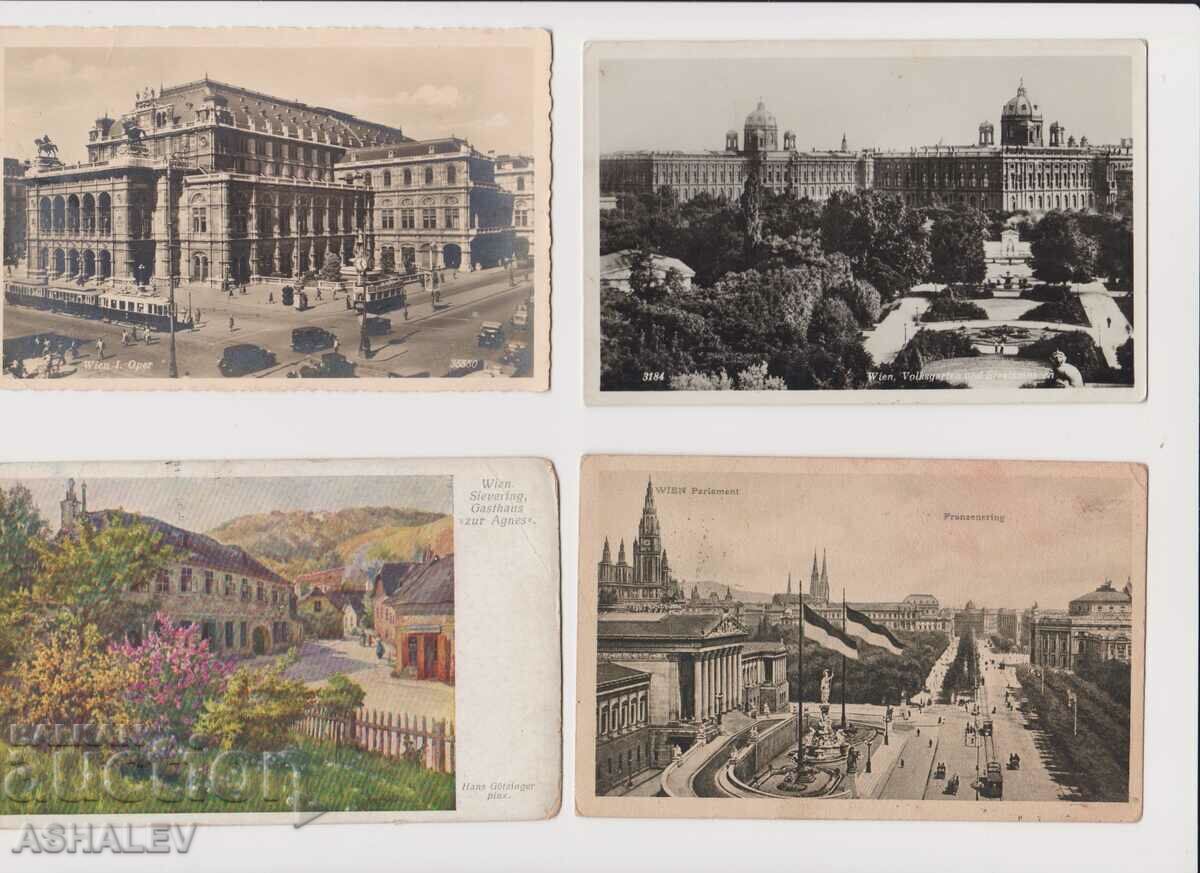Austria Viena 4 Carte poștală veche călătorită 1927-40