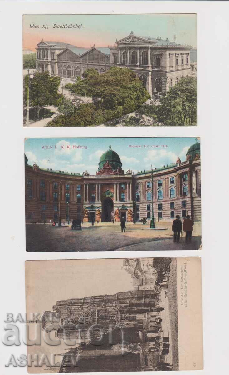 Австрия  Виена   3 Old Post card 1912  чисти