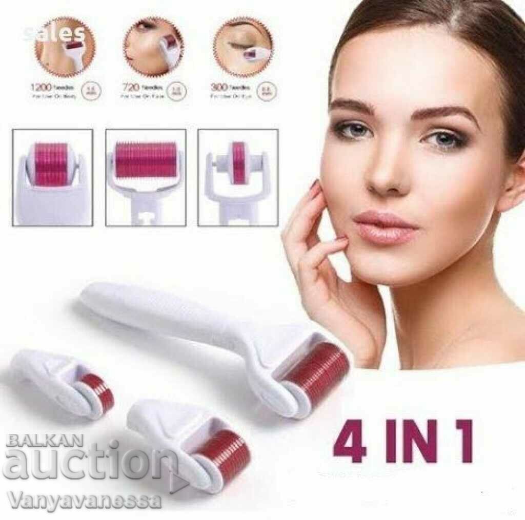 Facial massager, 4 in 1 with three massage rollers