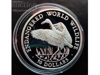 Silver $50 Stork 1990 Endangered Animals