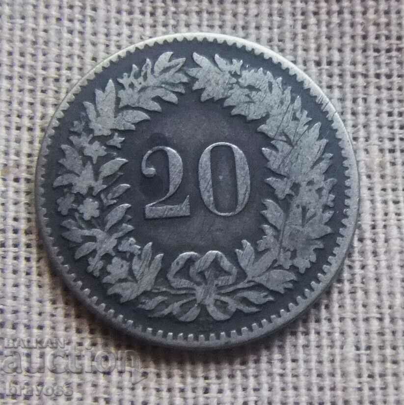 Elveţia - 20 r.1850