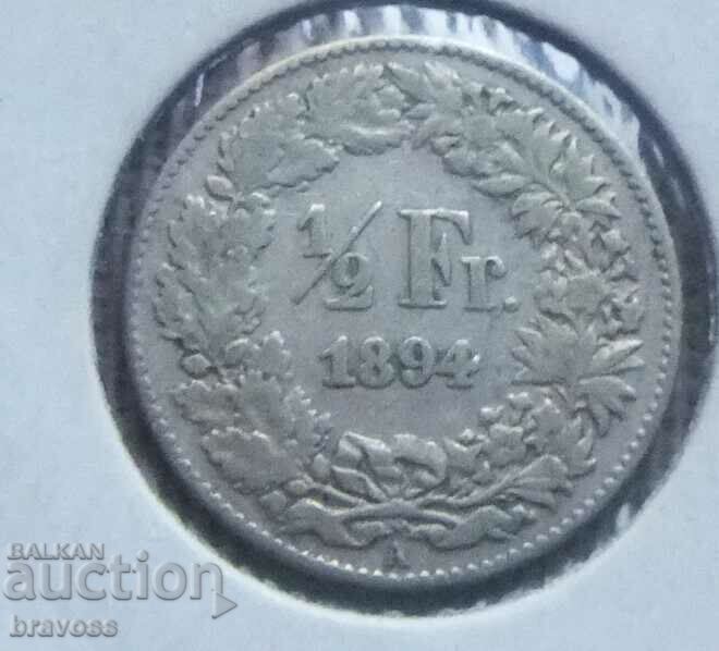 Ελβετία - 1/2 φρ. 1894 Αγ