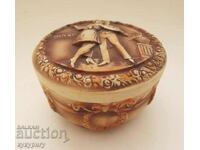 Cutie veche din porțelan pentru bijuterii - dansând Tango