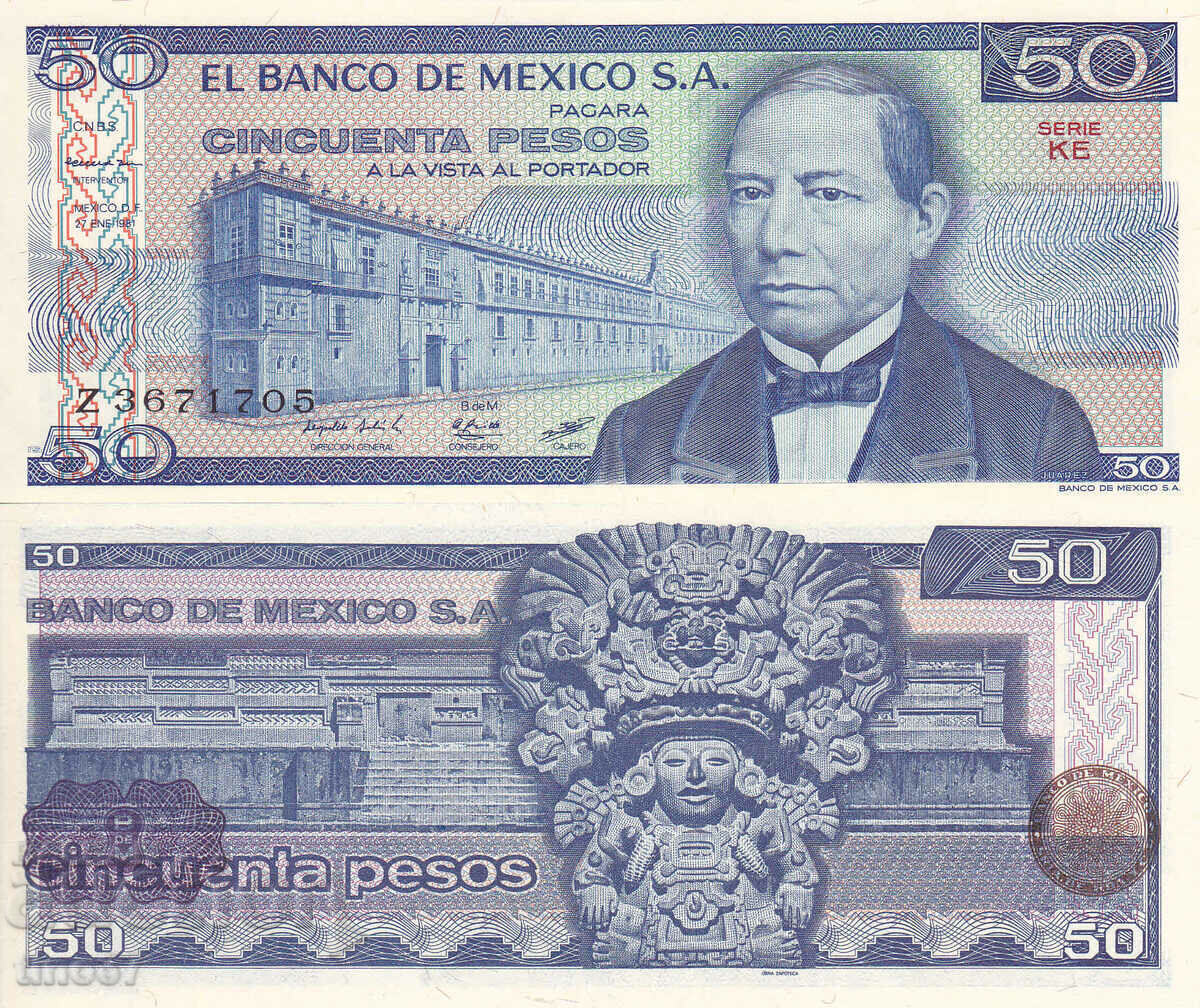 tino37- MEXICO - 50 PESOS - 1981 - UNC