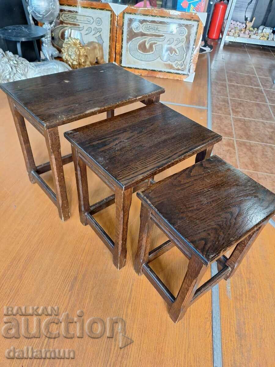 Set of side tables made of solid wood