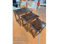 Set of side tables made of solid wood