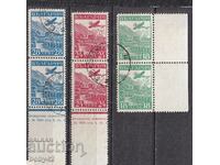 BK 263-265 Air mail Strasbourg, timbru, - pereche cu allong