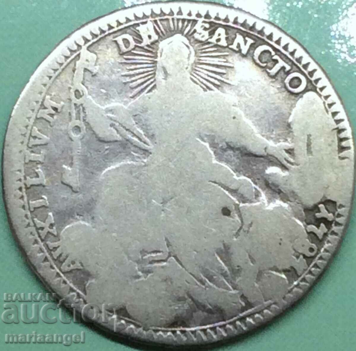 Ватикан джулио 1787 Пий VI 27мм сребро