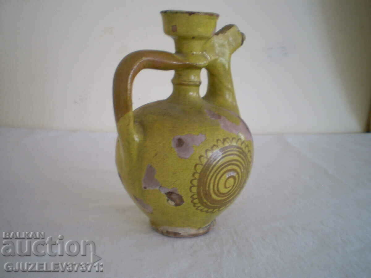 Auction 19c Antique Old Bulgarian Handmade Pottery JUG / Auction 19c Antique Old Bulgarian Handmade Pottery JUG /