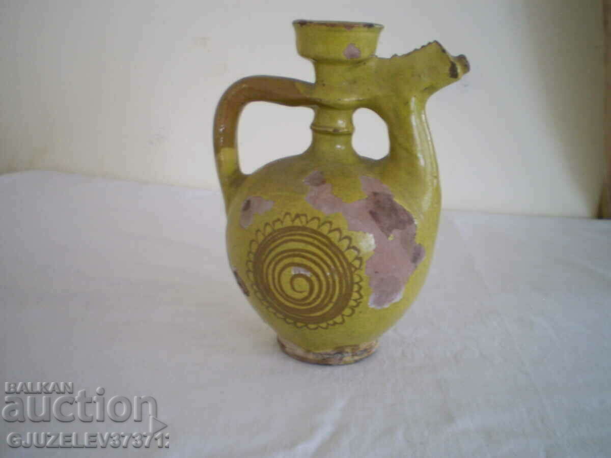 Delivery of 19c Antique Old Bulgarian Handmade Pottery JUG / Delivery of 19c Antique Old Bulgarian Handmade Pottery JUG /