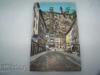 Old postcard from Salzburg, Austria - electric elevator