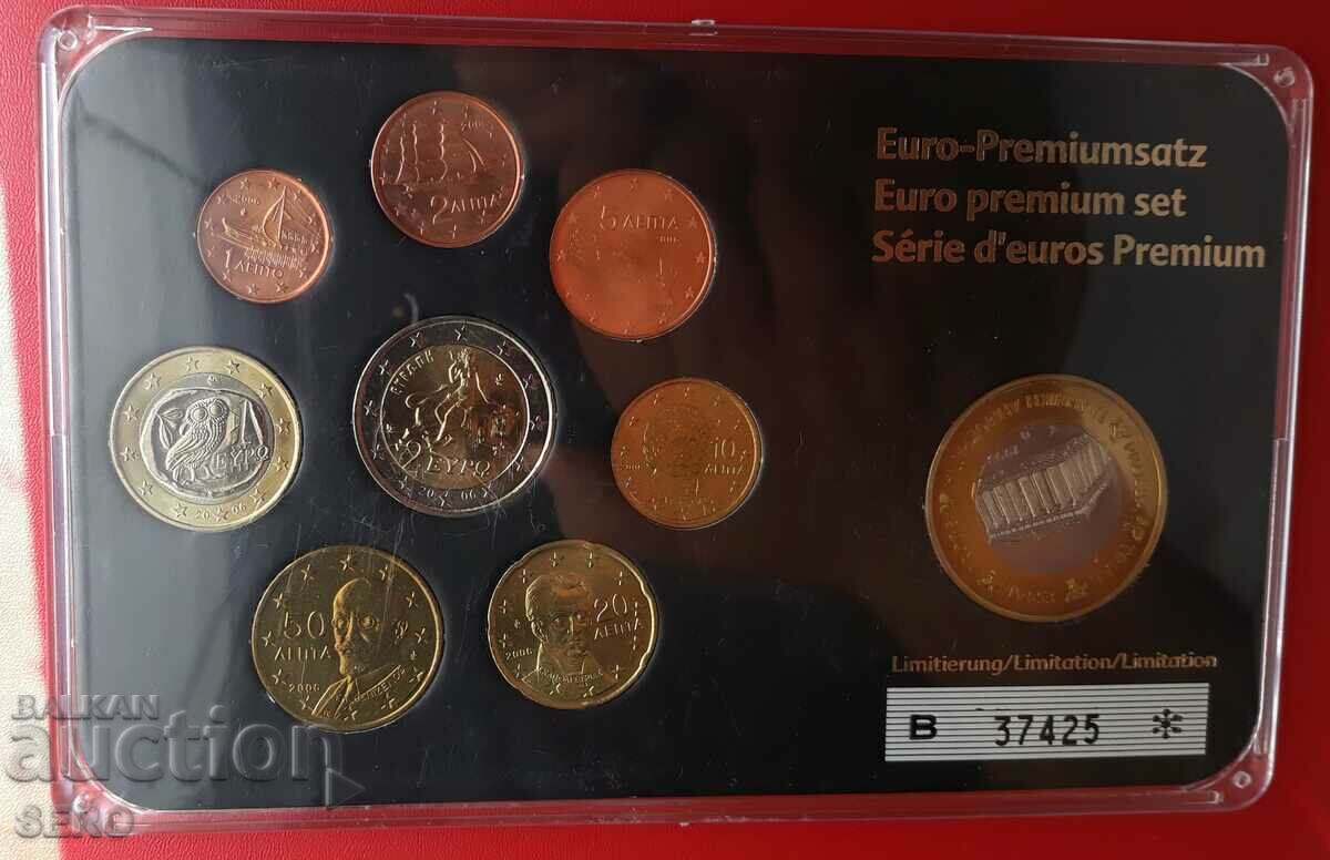 Greece-SET 2006 of 8 euro coins+1 euro proof 1998
