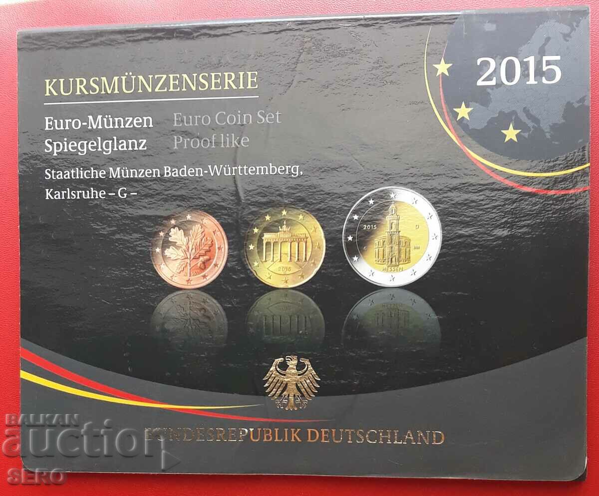 Германия СЕТ 2015 от 9 евромонети/има 2х2 евро/