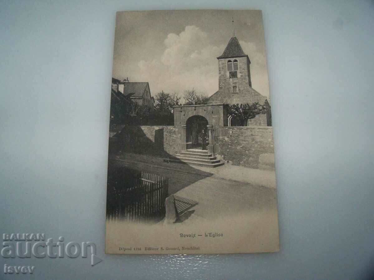 Delivery of Old postcard from Switzerland - Bevaix, L'Eglise Delivery of Old postcard from Switzerland - Bevaix, L'Eglise