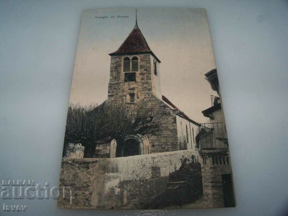 Auction Old postcard from Switzerland - Temple de Bevaix Auction Old postcard from Switzerland - Temple de Bevaix