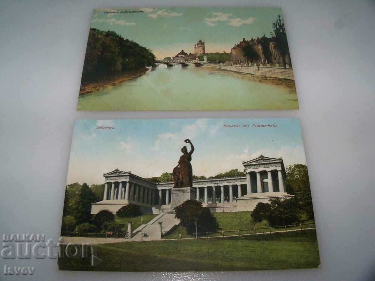 Two old postcards from Munich, Germany