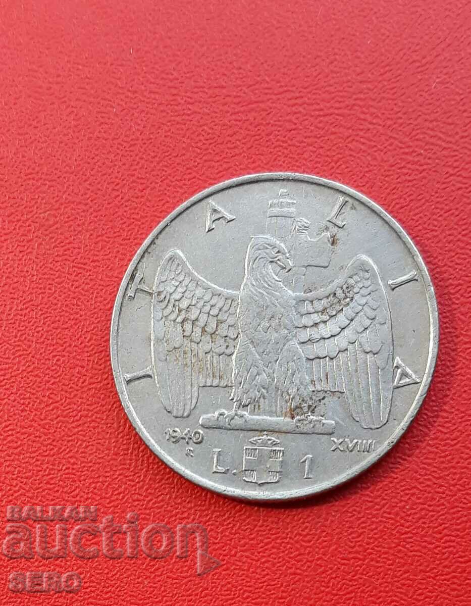 Italy-1 lira 1940/year XVIII/