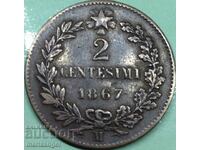 2 centesimi 1867 M - Milano Italia centesimi
