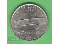 (¯`'•.¸ 25 cents 2001 P USA (North Carolina) ¸.•'´¯)