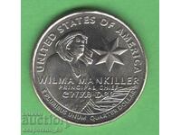 (¯`'•.¸ 25 cents 2022 D USA (Wilma Mankiller) UNC-
