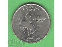 (¯`'•.¸ 25 cents 2007 P USA (Wyoming) ¸.•'´¯)
