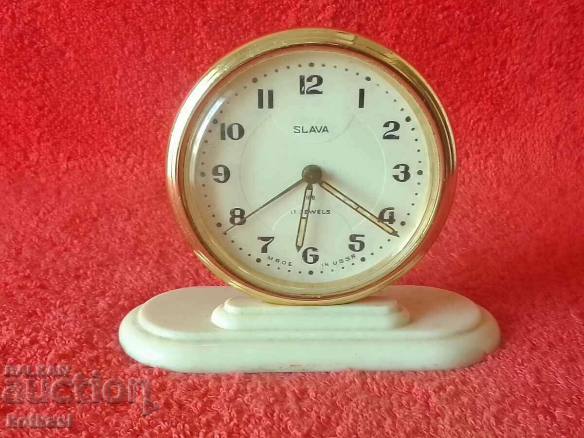 Old social desktop clock Alarm clock Slava SLAVA USSR - 6 Old social desktop clock Alarm clock Slava SLAVA USSR - 6