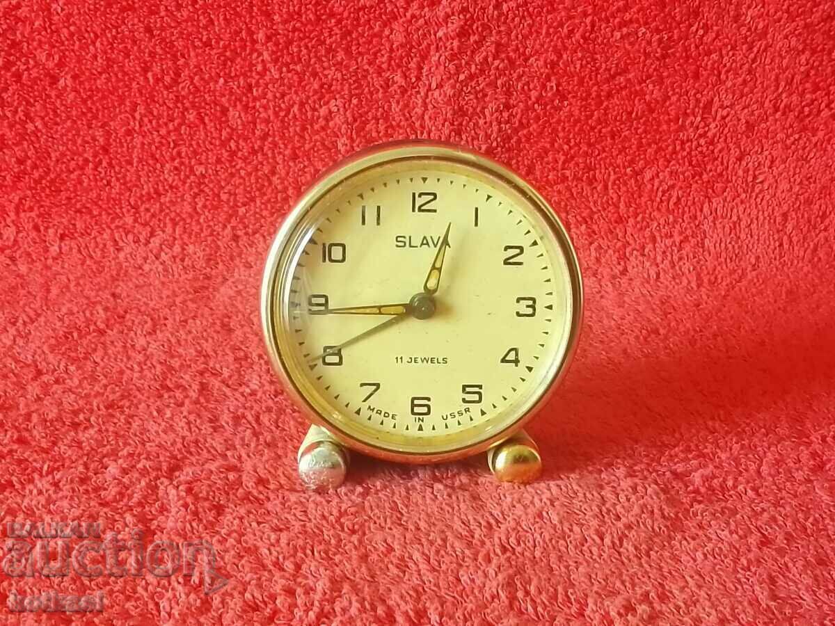 Old social desktop clock Alarm clock Slava SLAVA USSR Old social desktop clock Alarm clock Slava SLAVA USSR
